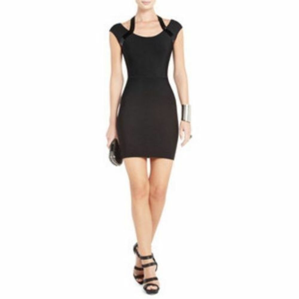 BCBG Bandage Body-Con Sequin Halter Dress
